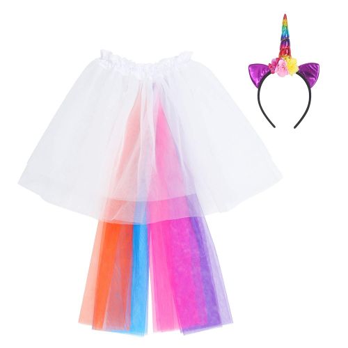  Toiijoy Girls Dress up Trunk,Princess,Fairy,Mermaid,Ballerina,Bride,Pop Star,Witch,Hero Costume for Little Girls Pink
