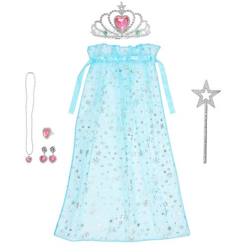  Toiijoy Girls Dress up Trunk,Princess,Fairy,Mermaid,Ballerina,Bride,Pop Star,Witch,Hero Costume for Little Girls Pink