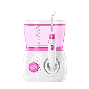 ToiletTree Products Children's Countertop Water Flosser - Dental Oral Irrigator for Kids - BPA-Free Dental Water Flosser with 600mL Capacity and Adjustable Water Pressure - Pink