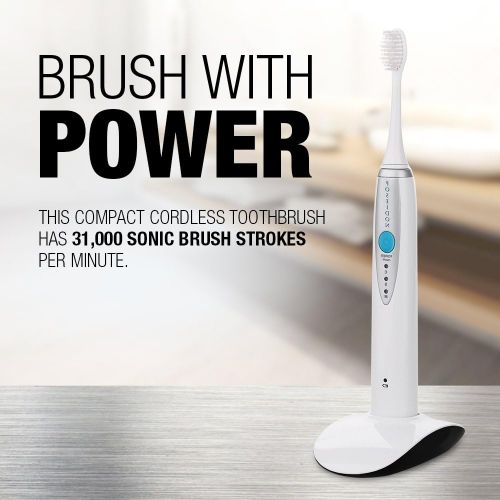 [아마존 핫딜]  [아마존핫딜]ToiletTree Products Poseidon Rechargeable Sonic Toothbrush with Inductive Charger and 3 Replacement Brush Heads for Multiple Users