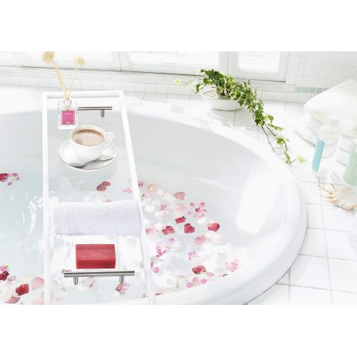  [아마존 핫딜] [아마존핫딜]ToiletTree Products ToiletTree Clear Acrylic Bathtub Caddy with Rust-Proof Stainless Steel Handles