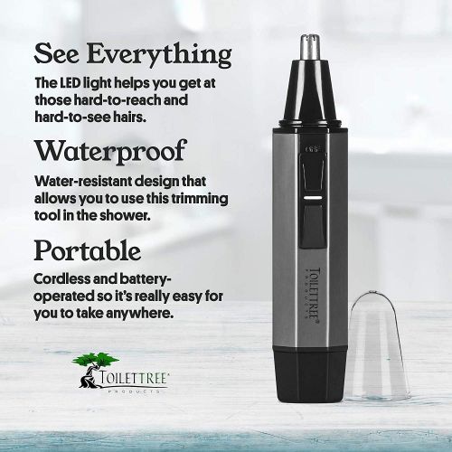  [아마존 핫딜] ToiletTree Products Water Resistant Heavy Duty Steel Nose Trimmer with LED Light and Travel Case