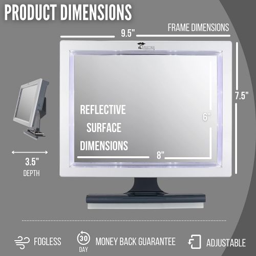  ToiletTree Products Deluxe LED Fogless Shower Mirror with Squeegee (Shower Mirror)