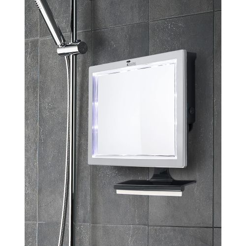  ToiletTree Products Deluxe LED Fogless Shower Mirror with Squeegee (Shower Mirror)