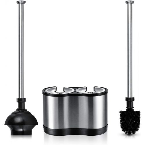  ToiletTree Products Modern and Sleek Deluxe Freestanding Toilet Brush and Plunger Combo