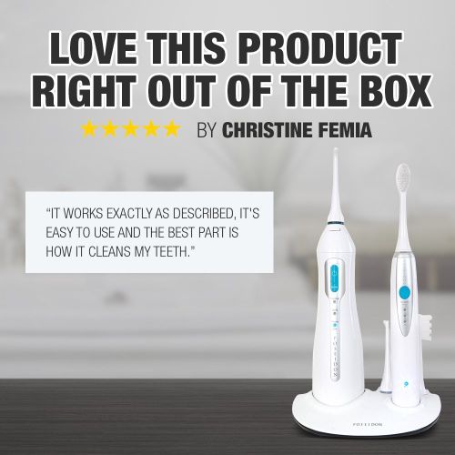  ToiletTree Products Poseidon Oral Irrigator and Sonic Toothbrush Inductive Charging Combo...