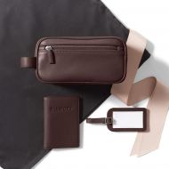 Toiletry Leatherology Jetsetter Travel Gift Set for Him - Full Grain Leather Leather - Brown (Brown)