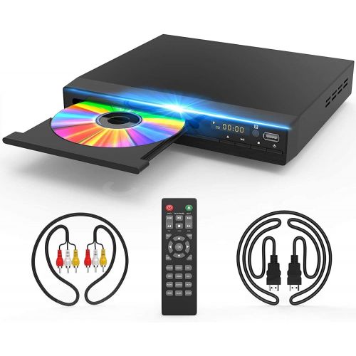  [아마존베스트]DVD Player with HDMI AV Output, DVD Player for TV, Contain HD with Coaxial Output/ AV Cable/ Remote Control/ USB Input, Region Free Home DVD Players, Tojock