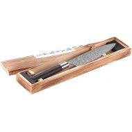 TokioKitchenWare Messer Damastklinge: Handgefertigtes Marken-Damast-Chefmesser mit 19-cm-Klinge (Kochmesser japanisch)