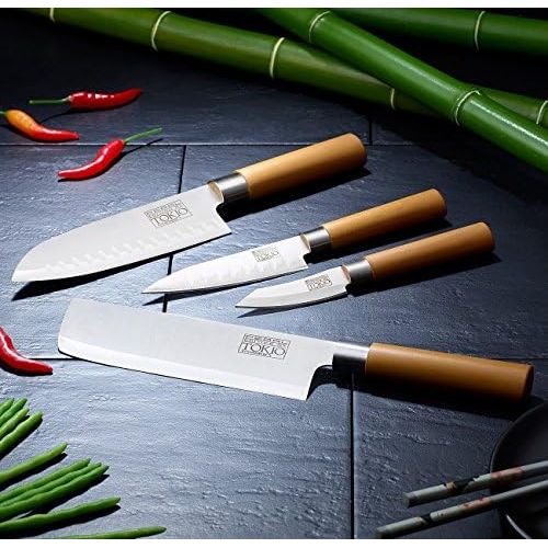  TokioKitchenWare Kuechenmesser Set: 4-teiliges Kuechen-Messerset Edelstahl (PEARL Edition) (Knives)