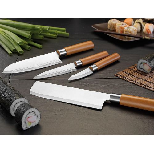  TokioKitchenWare Kuechenmesser Set: 4-teiliges Kuechen-Messerset Edelstahl (PEARL Edition) (Knives)