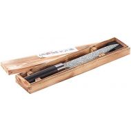 TokioKitchenWare Damaszene Kuechenmesser: Handgefertigtes Marken-Damast-Fleischmesser mit 20-cm-Klinge (Stahl)
