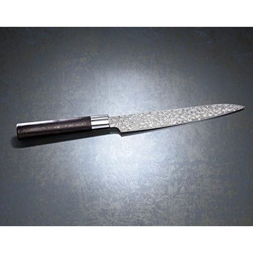  TokioKitchenWare Damaszene Kuechenmesser: Handgefertigtes Marken-Damast-Fleischmesser mit 20-cm-Klinge (Stahl)