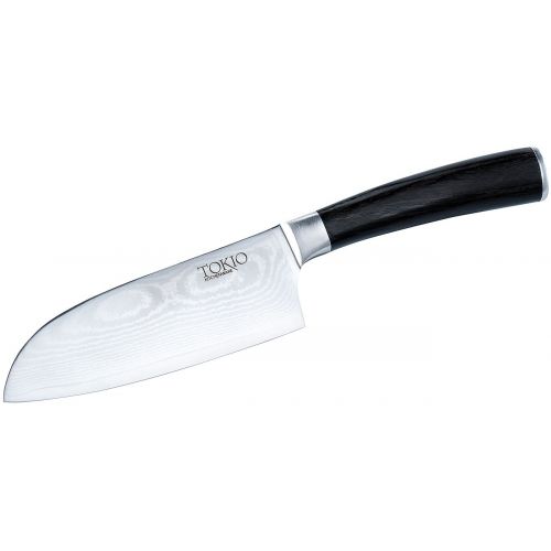  TokioKitchenWare Damast Santoku Messer: Damast-Santokumesser mit 12,5 cm Klinge (Kuechenmesser)