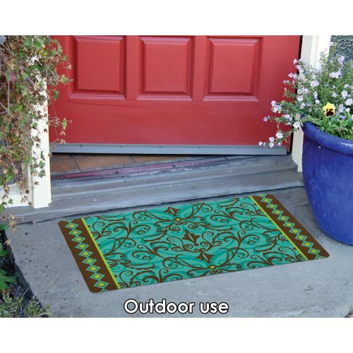  Toland Home Garden Damask 18 x 30 Inch Decorative Floor Mat Classic Swirl Design Pattern Doormat