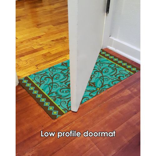  Toland Home Garden Damask 18 x 30 Inch Decorative Floor Mat Classic Swirl Design Pattern Doormat