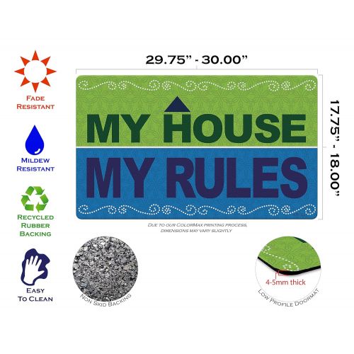  Toland Home Garden 800449 House Rules Doormat, 18 x 30 Multicolor