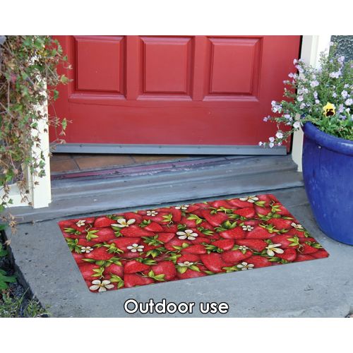  Toland Home Garden Strawberry Collage 18 x 30 Inch Decorative Floor Mat Red Summer Fruit Doormat - 800018