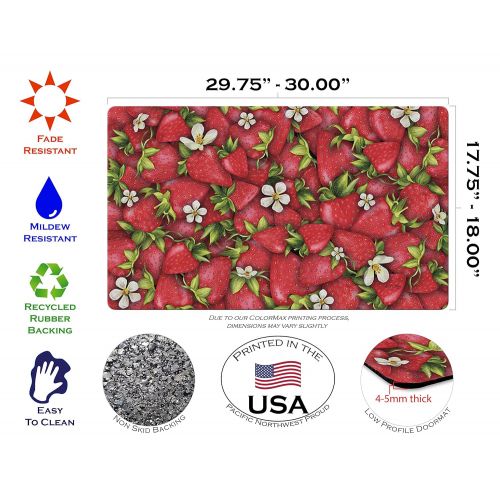  Toland Home Garden Strawberry Collage 18 x 30 Inch Decorative Floor Mat Red Summer Fruit Doormat - 800018