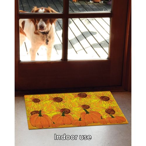  Toland Home Garden Sunflowers and Pumpkins 18 x 30 Inch Decorative Fall Floor Mat Autumn Harvest Doormat