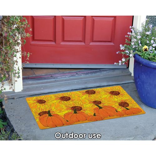  Toland Home Garden Sunflowers and Pumpkins 18 x 30 Inch Decorative Fall Floor Mat Autumn Harvest Doormat