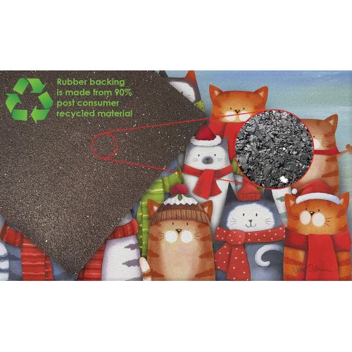  Toland Home Garden Cat Caroling 18 x 30 Inch Decorative Christmas Carol Floor Mat Winter Kitty Doormat - 800313