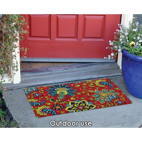  Toland Home Garden Gypsy Garden 18 x 30 Inch Decorative Floor Mat Flower Colorful Paisley Design Doormat