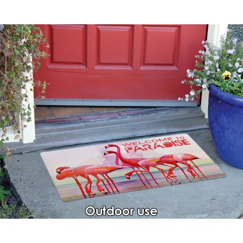  Toland Home Garden 800411 Flamingo Paradise Doormat, 18 x 30 Multicolor