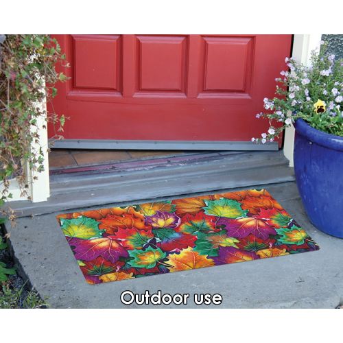  Toland Home Garden Leaf Collage 18 x 30 Decorative Colorful Floor Mat Fall Autumn Leaves Doormat (800273)