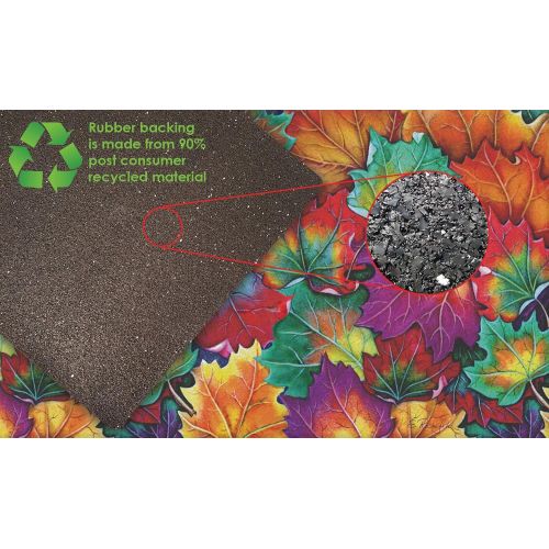  Toland Home Garden Leaf Collage 18 x 30 Decorative Colorful Floor Mat Fall Autumn Leaves Doormat (800273)