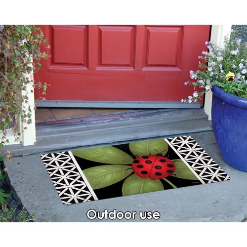  Toland Home Garden Ladybug 18 x 30 Inch Decorative Floor Mat Leaf Animal Lattice Doormat