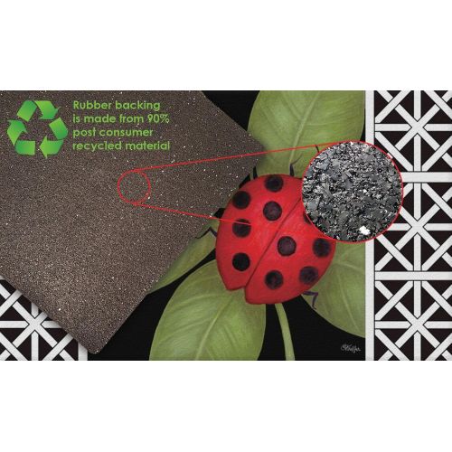  Toland Home Garden Ladybug 18 x 30 Inch Decorative Floor Mat Leaf Animal Lattice Doormat