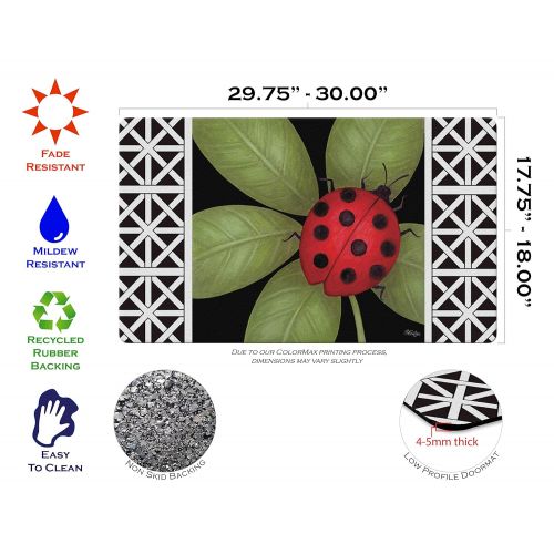  Toland Home Garden Ladybug 18 x 30 Inch Decorative Floor Mat Leaf Animal Lattice Doormat