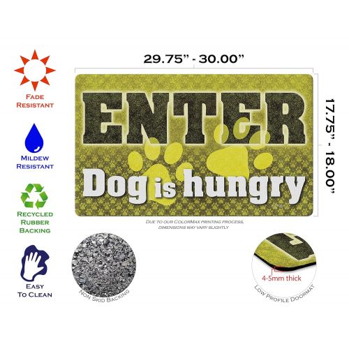  Toland Home Garden 800434 Feed The Dog Doormat, 18 x 30 Multicolor