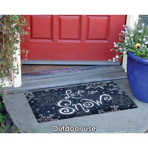  Toland Home Garden Let It Snow 18 x 30 Inch Decorative Floor Mat Winter Snowflake Christmas Doormat - 800095