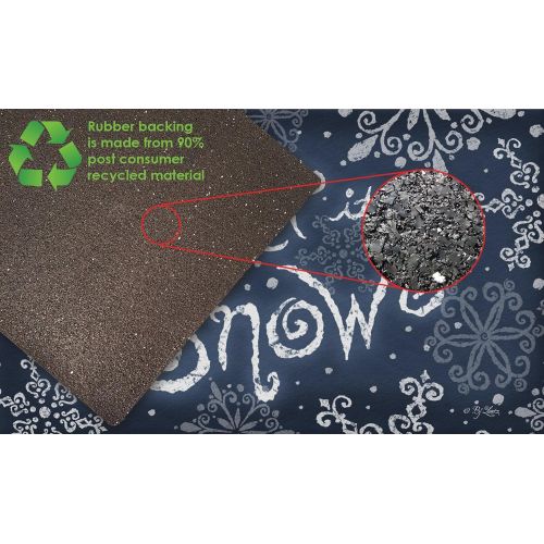  Toland Home Garden Let It Snow 18 x 30 Inch Decorative Floor Mat Winter Snowflake Christmas Doormat - 800095