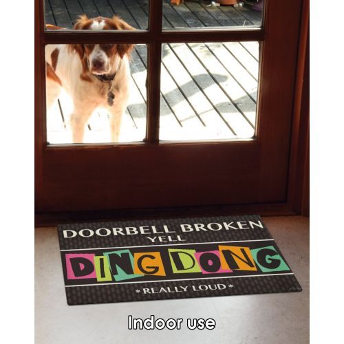 Toland Home Garden 800433 Ding Dong Doorbell Doormat, 18 x 30 Multicolor