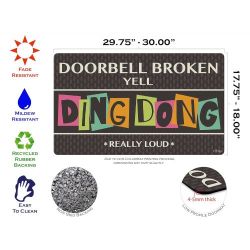  Toland Home Garden 800433 Ding Dong Doorbell Doormat, 18 x 30 Multicolor