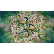 Toland Home Garden Sweet Chickadees 18 x 30 Inch Decorative Floor Mat Spring Bird Tree Flower Doormat
