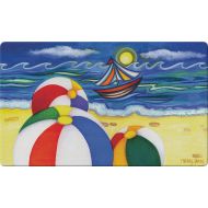 Toland Home Garden Beach Balls 18 x 30 Inch Decorative Floor Mat Colorful Summer Sail Boat Doormat