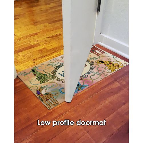  Toland Home Garden Bow Wow Welcome 18 x 30 Inch Decorative Floor Mat Colorful Puppy Dog Greeting Doormat