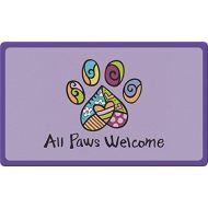 Toland Home Garden All Paws Welcome 18 x 30 Inch Decorative Floor Mat Colorful Puppy Dog Kitty Cat Greeting Doormat