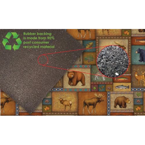  Toland Home Garden Quilted Wilderness 18 x 30 Inch Decorative Wildlife Floor Mat Animal Collage Doormat - 800192