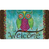 Toland Home Garden Rainbow Owl 18 x 30 Inch Decorative Floor Mat Colorful Welcome Bird Doormat