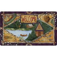 Toland Home Garden Lakeside Welcome 18 x 30 Inch Decorative Floor Mat Outdoors Fishing Lake Cabin Doormat