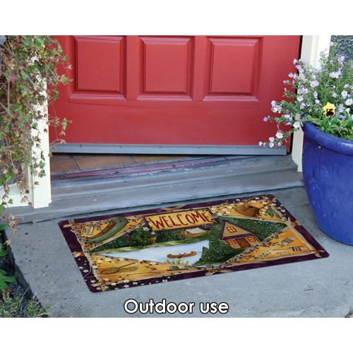  Toland Home Garden Lakeside Welcome 18 x 30 Inch Decorative Floor Mat Outdoors Fishing Lake Cabin Doormat