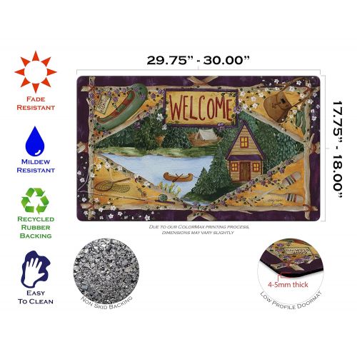  Toland Home Garden Lakeside Welcome 18 x 30 Inch Decorative Floor Mat Outdoors Fishing Lake Cabin Doormat