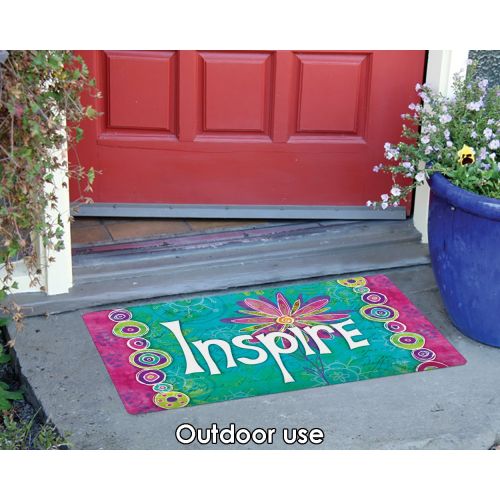  Toland Home Garden Inspire 18 x 30 Inch Decorative Floor Mat Colorful Flower Inspirational Doormat