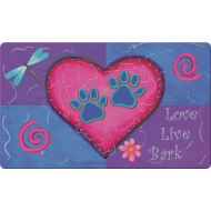 Toland Home Garden Love Live Bark 18 x 30 Inch Decorative Floor Mat Colorful Puppy Dog Paw Heart Doormat