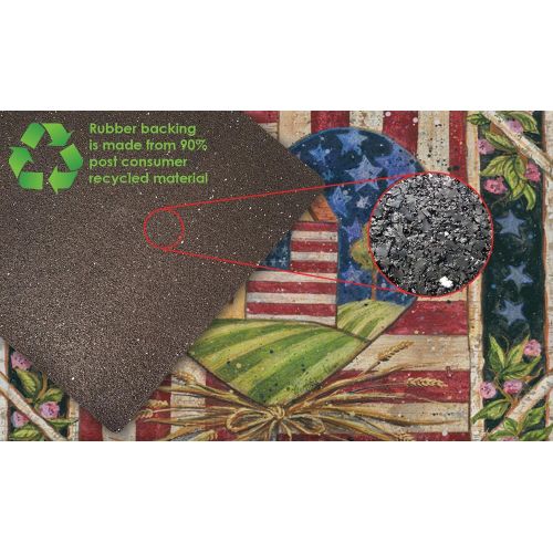  Toland Home Garden American Folk Heart 18 x 30 Inch Decorative Floor Mat Rustic USA Patriotic Home Doormat